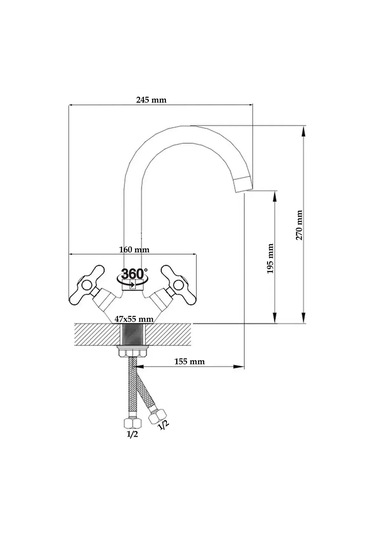 Potato Yüksek Ayaklı Mutfak Musluğu 237653886 Bronz Rengi