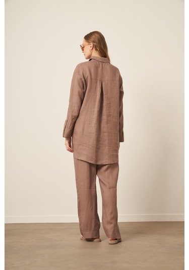 Ftz Women Kadın Ham Keten Takım Vizon 31115 Vizon
