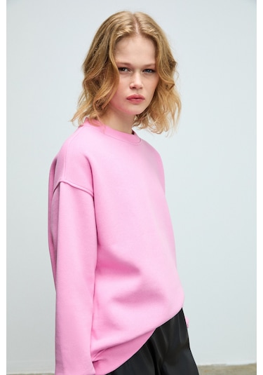 Grimelange Susana Kadın Bisiklet Yaka İçi Polarlı Oversize Fit Basic Açık Pembe Sweatshirt Açık Pembe Grimelange Susana Kadın Bisiklet Yaka İçi Polarlı Oversize Fit Basic Açık Pembe Sweatshirt Açık Pembe