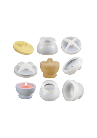 Silikon Taş Tozu Ayaklı Mumluk Mücevher Saklama Kutusu Kalıbı