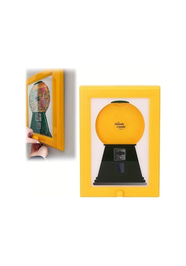 Willowhaven Sarı Duvar Tipi Şeker Kuruyemiş Dispanseri Ve Kare Fotoğraf Çerçevesi Seti