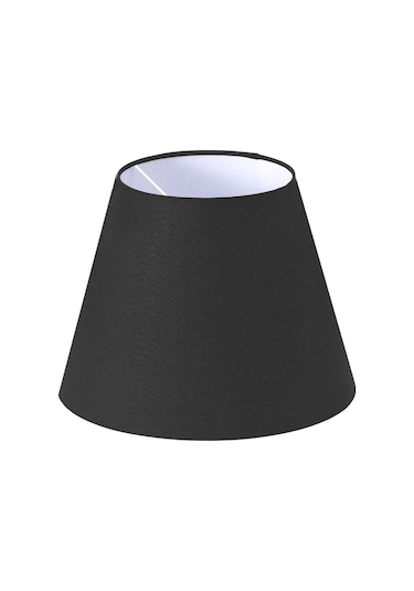 Siyah Abajur Başlığı Çap 35 Cm Konik Kumaş A864 Siyah