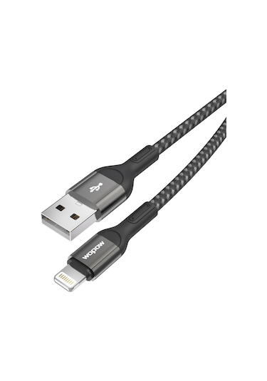 Suofeng Wopow Wx07 1.2m Nilon Örgülü Usb Kablosu, 2.4a Şarj Ve Veri Senkronizasyonu, Derin Gri Uç + Siyah Tel, İos Uyumlu Desteği