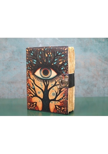 Göz Tasarımlı Deri Defter