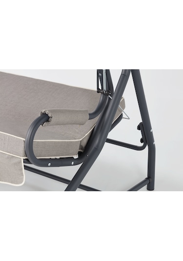 Erinöz Olea 3 Kişilik Bahçe Balkon Teras Salıncağı - Kırçıllı Gri