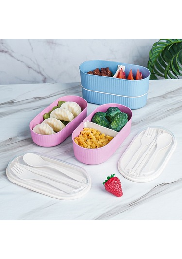 Jian Fan Çatal Kaşıklı Öğle Yemeği Kutusu-açıkyeşil Açık Yeşil