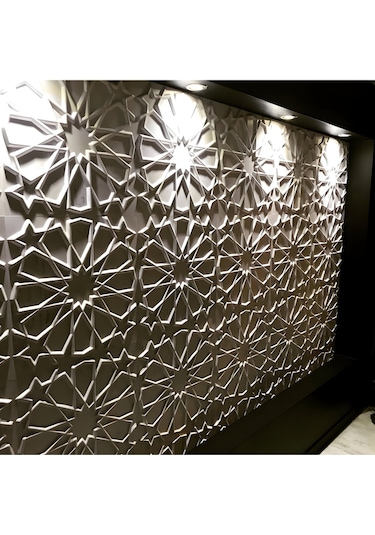3 Boyutlu Boyanabilir Pvc Duvar Paneli Selçuklu 50-50 Cm 4 Adet-1 Metrekare