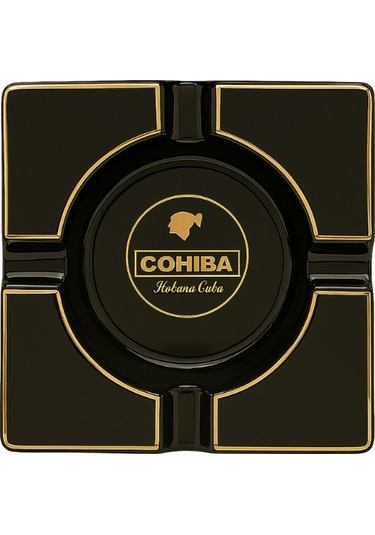 Cohiba Siyah Porselen Dörtlü Büyük Puro Küllüğü