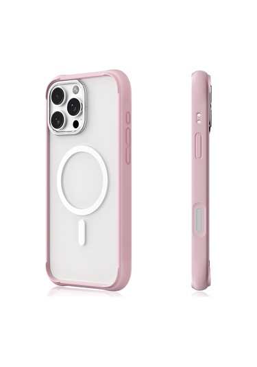 İphone Uyumlu 16 Pro Max Kılıf Magsafe Uyumlu Airbagli Youngkit Dynamic 2 Serisi Kapak Pembe