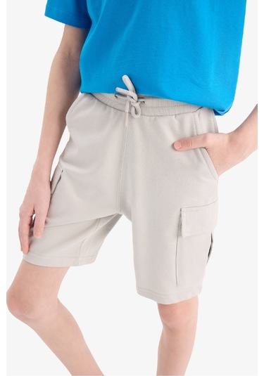 DeFacto Erkek Çocuk Beli Lastikli Kargo Cepli Şort B5868A825HSGR296 DeFacto Erkek Çocuk Beli Lastikli Kargo Cepli Şort B5868A825HSGR296