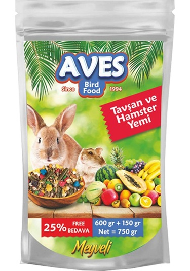 Aves Kemirgen Tavşan Hamster Ginepig Yemi 750 Gr