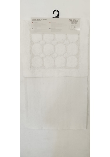 Pamuk Tufting 2'li Klozet Takım,banyo Seti,paspas Seti, Petek K