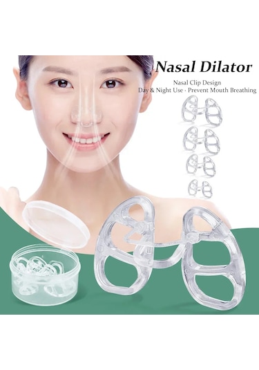 Burun Klipsi Anti Horlama Cihazı Streç Ve Ribaund Gece Uykusu Anti Açık Ağız 4 Pcs
