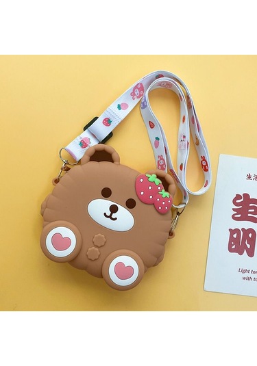 Cartoon Bear Silikon Çanta-kahverengi Kahverengi