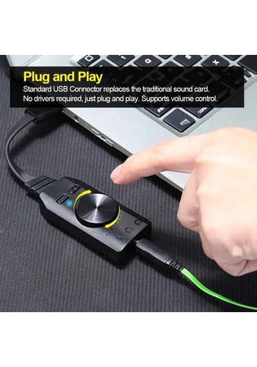 Xindoker Gs3 Usb 7.1 Sanal Ses Kartı - Sessiz Tuşlu, Sürücüsüz, Pc/laptop Uyumlu, Siyah