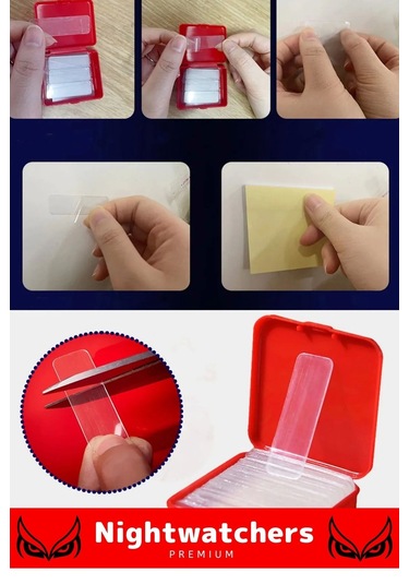 Deluxe Süper Güçlü Yapışkan Kolay Çıkarılabilir Çok Amaçlı 60 Parça Çift Taraflı Şeffaf Bant 2 Adet