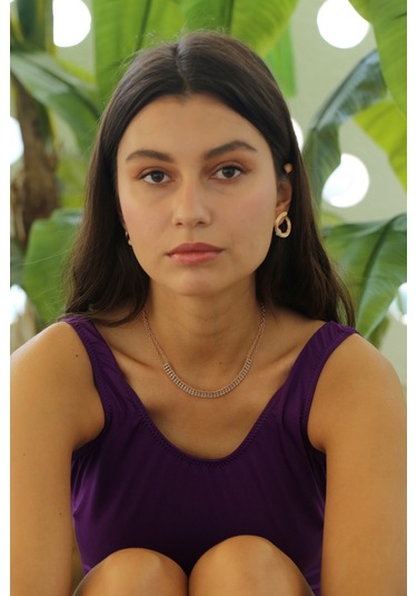 Reis Kuyumculuk T9454 İl Prosecco White Pembe Altın Kolye