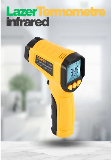 Lazer Odaklı Kızılötesi -50/+600 C Endüstriyel Katı-sıvı Sıcaklık Ölçme Termometresi