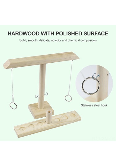 Ximistore9 Orta Boy 30cm Karbonize Ahşap Halka Atma Oyunu - Çift Kişilik Masa Oyunu - El-göz Koordinasyonunu Geliştirir