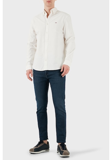 Tommy Jeans Erkek Gömlek Dm0dm21298 Ybl Beyaz Beyaz