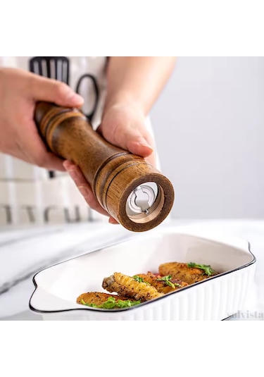 İki Adet Premium Ahşap Tuz Ve Karabiber Öğütücü Seti - Ayarlanabi