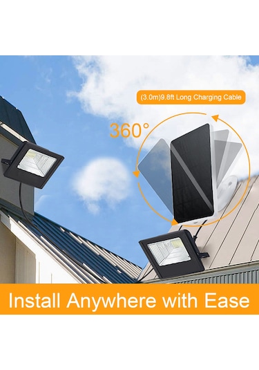 Gajeena Siyah Monokristal Güneş Paneli 10w 5v Ip6 Su Geçirmez, Type-c Çıkışlı, 3m Kablolu, Daire Bileği Ve Gözetim Kamerası İçin Güç Kaynağı