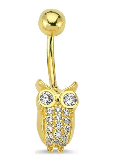 Altın Baykuşlu Göbek Piercing As08Pc Altınsepeti Sarı