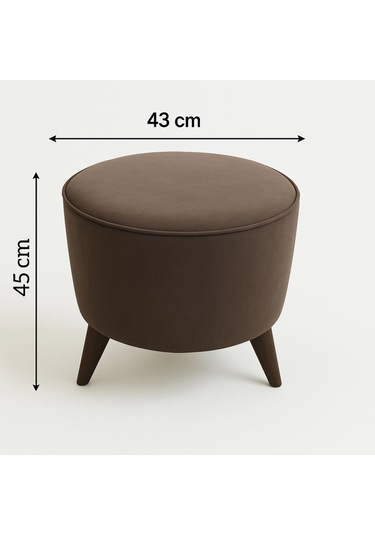 Yuvarlak Puf Uzanma Koltuğu Makyaj Koltuğu Kahve