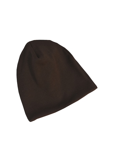Luess Çocuk Unisex Fitilli Kışlık Bere Kahverengi