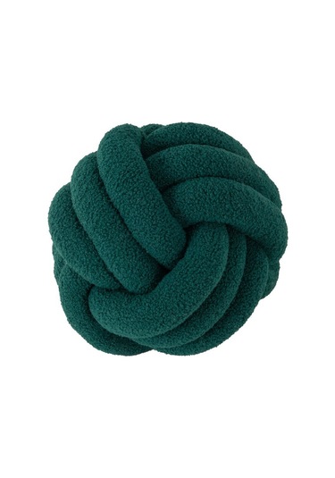 Düğümlü Top Atmak Yastık Kuzu Yün Rulo Kanepe Atmak Yastık 22cm-17 Ekru