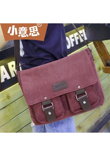 Teltree Erkekler İçin Şık Ve Dayanıklı 13 İnç Siyah Kanvas Omuz Çantası, Okul Ve Günlük Kullanım İçin İdeal. Gri