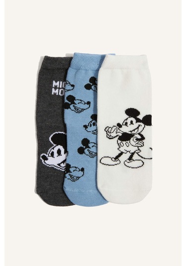 Defacto Erkek Bebek Disney Mickey & Minnie Kaydırmaz Taban 3lü Pamuklu Uzun Çorap F6984a5nskr1 Çok Renkli-kr1