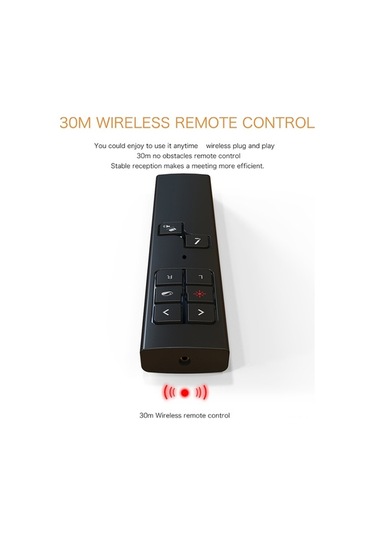 Fastbuy Kablosuz Ppt Kontrol Cihazı - Black, Usb Şarjlı Sayfa Geçirici, Kırmızı Işık İşaretçi, Ses Kontrol & Ekran Yönetimi