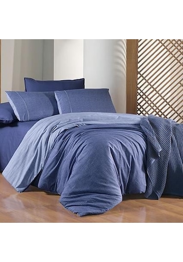 Sarev Unitwill Mavi Çift Kişilik %100 Pamuk Nevresim Takımı