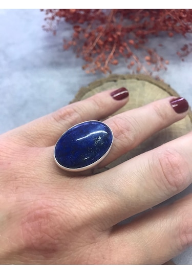 Nsa Gümüş Lapis Taşlı Gümüş Yüzük 925 Ayar Taş
