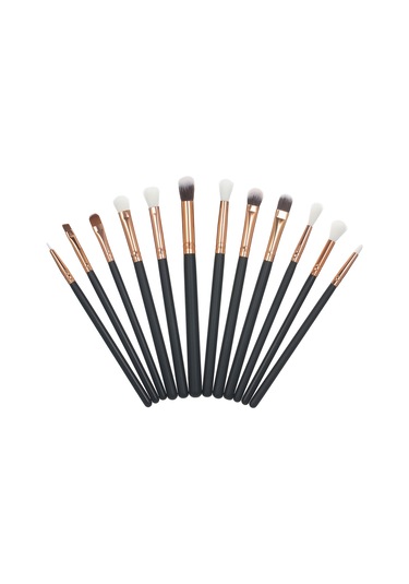 Moveevo 12 Adet Makyaj Fırçası Seti Yumuşak Sentetik Kıllar Göz Farı Fondöten Pudra Eyeliner Kirpik Dudak Makyaj Fırçası