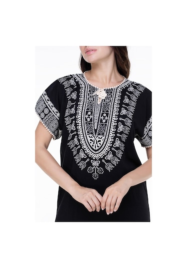 Kısa Kol Pamuk Hitit Uzun Elbise Saray Siyah Sry Syh-saray Siyah