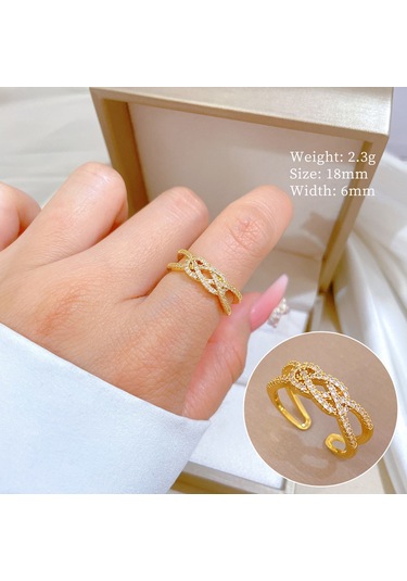 Geometrik Elmas Taşlı Yuvarlak İnci Yüzük No.117 Çok Renkli