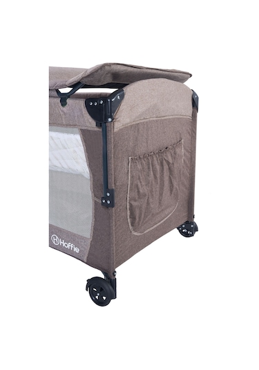 Sleep Side Play Anne Yanı Park Yatak Sallanır Cibinlikli Oyun Parkı Bebek Beşik 70x110 Cm Yataksız Kahverengi