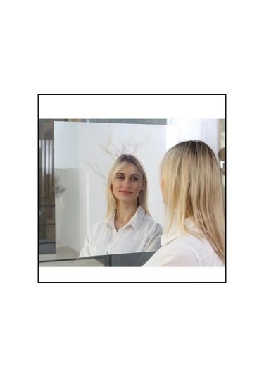 Dianziye Banyo İçin Pet Malzeme 50x100 Cm Otomatik Yapıştırıcı Yalıtkan Duvar Ayna - 1 Adet Gümüş