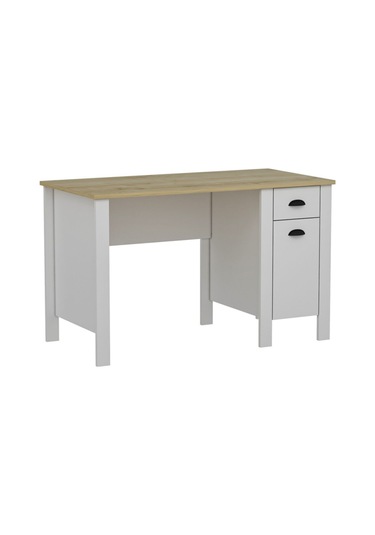 Optima Çalışma Masası - Beyaz / Meşe Beyaz / Meşe