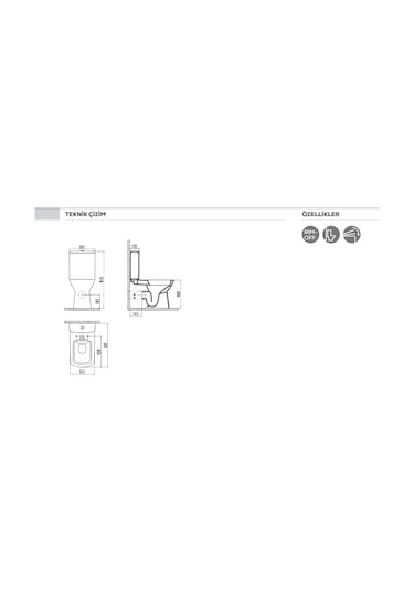 Creavit NV361 Nova Duvara Sıfır Kanalsız Klozet Yavaş Kapak