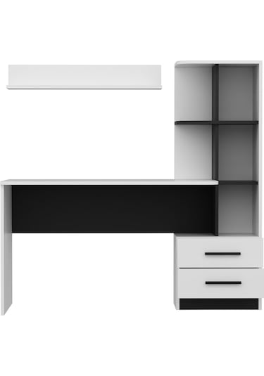 Inarchdizayn Alaska Çalışma Masası Siyah Beyaz Ücretsiz Kargo Siyah Beyaz