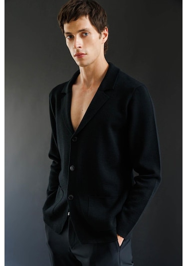 Erkek Cepli Blazer Ceket Siyah Siyah