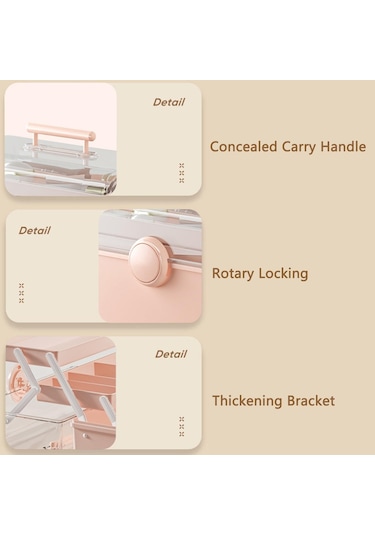 Sones Kozmetik Saklama Kutusu Plastik Anti-toz Şeffaf Masaüstü İlaç Kutusu L Pembe