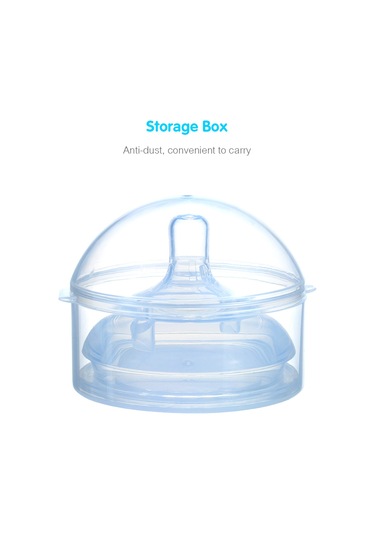 Geeroyoo Comotomo Biberon Emzik Yedek Parçası: Geniş Ağızlı, Çift Hava Delikli, Anti-gaz Silikon Bebek Emziği İle Taşıma Kutusu