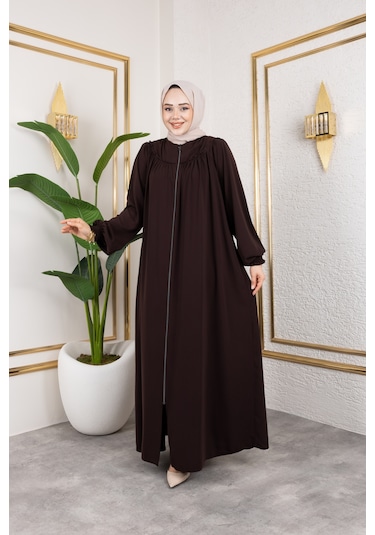 Ön Ve Arka Robalı Ferace - Acı Kahve / F0142 Acı Kahve Acı Kahverengi