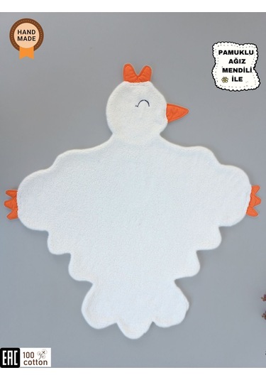 Kışlık Wellsoft Peluş Kuzu Kumaş Bebek Battaniyesi- Çok Amaçlı Minik Kuş Bebek Örtüsü -120x120cm Ekru