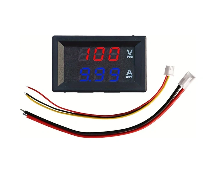Meridiangoods Kırmızı 0.28" Dijital Led Voltmetre Ampermetre Dc 0-100v 10a Panel Ölçer