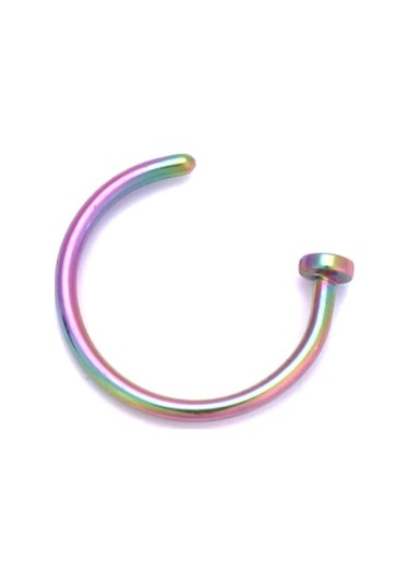 Çok Renkli 2 Adet Cerrahi Çelik Açık Burun Halkası Burun Çember Dudak Burun Piercing Damızlık Kulak 5 Renk 10mm Çok Renkli Çok Renkli